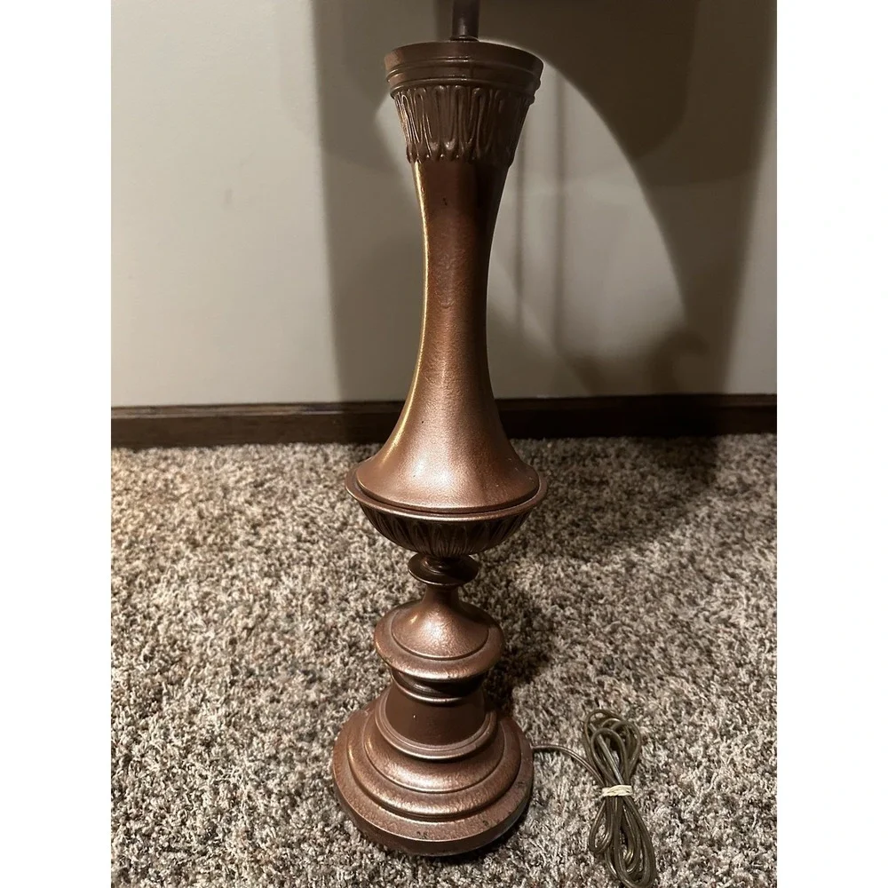 Vintage‎ Brass Table Lamp Traditional Urn Style Heavy Metal Base 26 Inch